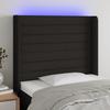 Vidaxl Изголовье для кровати со светодиодной подсветкой, Черный, 93X16X118/128 см, Ткань