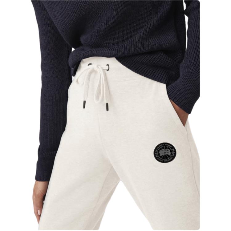 Canada Goose Серия Muskoka FW22 Черная метка Однотонные трикотажные спортивные штаны с манжетами Женские брюки Светло-серый 7402LB-1342