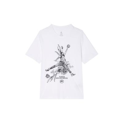 Спортивная футболка с коротким рукавом и логотипом Dri-FIT, цветочная графика, для активного отдыха, мужская, белая, FZ1929100