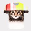 Летний топ с круглым вырезом и принтом 3D-кота, модные повседневные футболки с коротким рукавом для мужчин и женщин, универсальные футболки