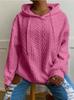 European & American Women's Casual Jacquard Loose Hooded Knit Sweatshirt