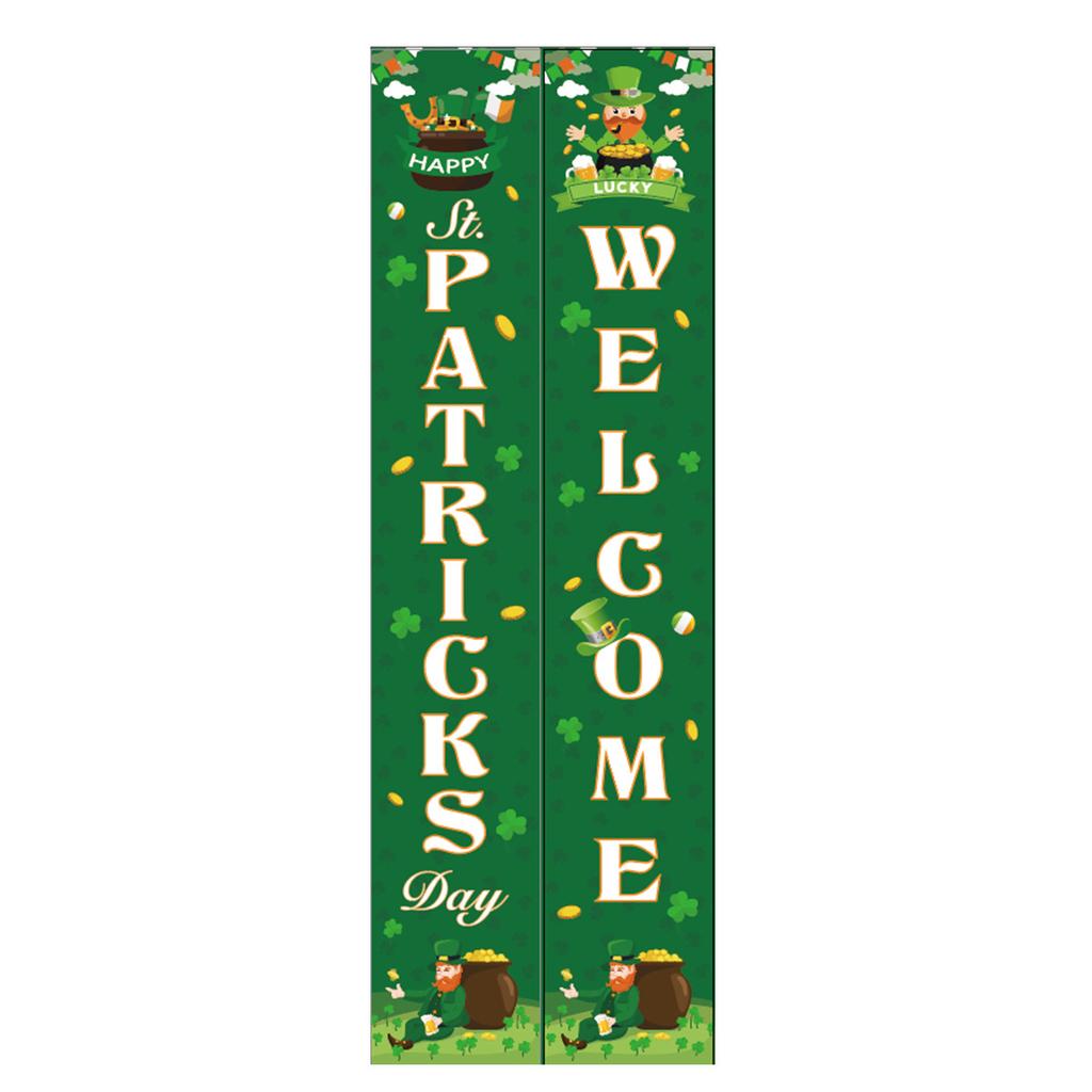 St. Patrick'S Day Family Party Door Frame Decoration Couplet Polyester Cloth Flag Poster Customization