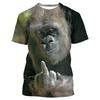 New  Parody Gorilla Fun Monkey 3D Printed T-shirt Men's and Women's Summer Casual Short Sleeved Animal T-Shirt