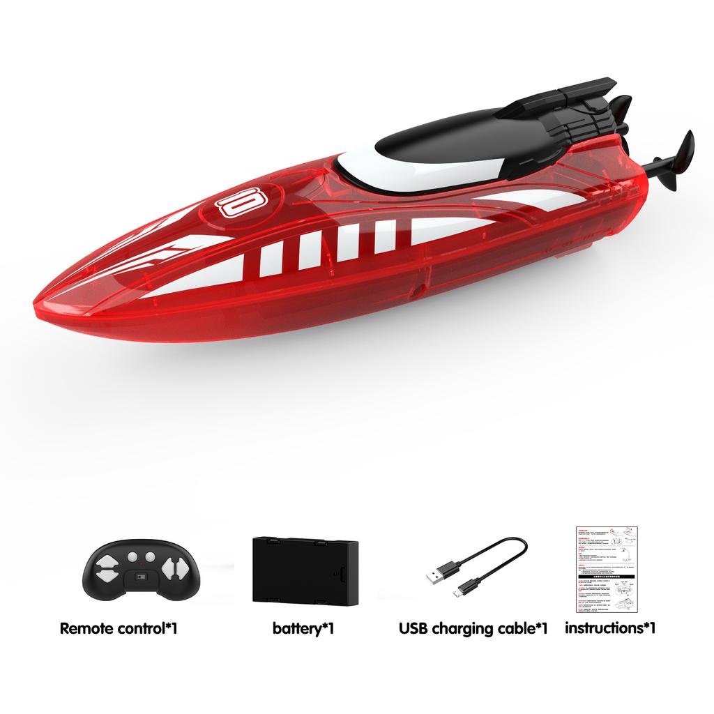 V777 2.4GHz Lighting Racing RC Boat 15KM/H с прозрачной крышкой и ярким светодиодным световым эффектом для игрушек в бассейне