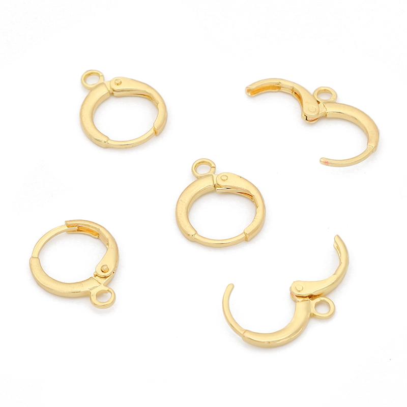 10 шт., круглый французский крючок с медным покрытием, подвеска для DIY, ожерелье, браслет, серьги, изготовление ювелирных изделий, аксессуары для рукоделия