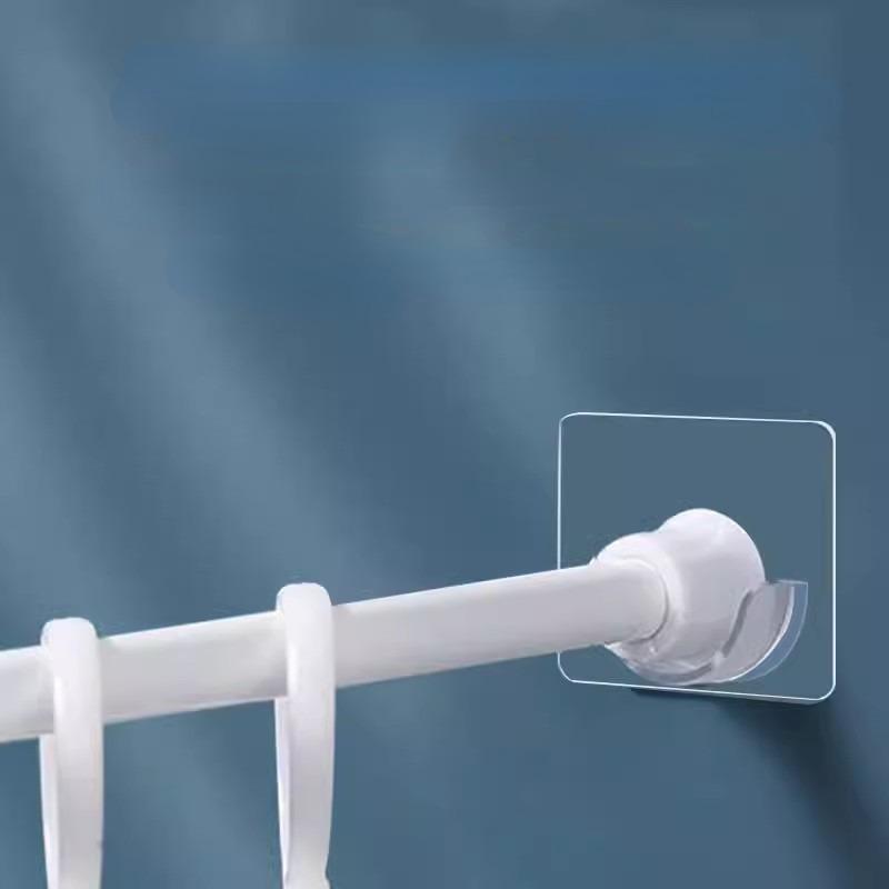 2/4/6 Pcs Non Perforated Curtain Rod Fixing Seat, Strong Adhesive Multifunctional Transparent Hook, Semi-circular Fixing Groove