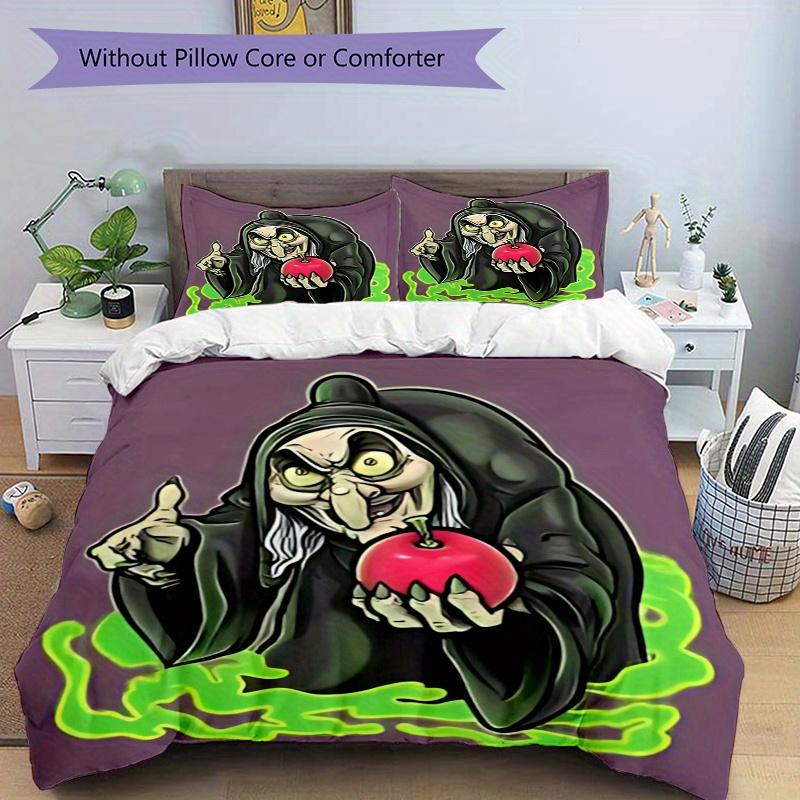 3pcs The Witch and the Poisoned Apple Bedding Set - Includes 1 Quilt Cover and 2 Pillowcases, Comfortable Bedding with Stylish Design for Bedroom