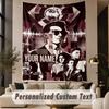 Custom Text Printed Tapestry Arctic Monkeys Pattern Large Wall Hanging Indoor Room Decor
