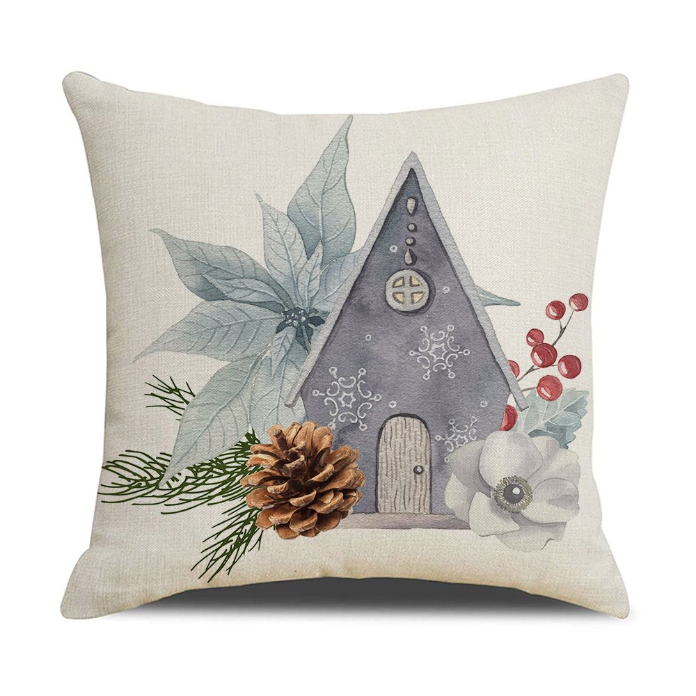 Christmas Gift Home Decorations Cartoon Cushion Cover Pillow Cover Christmas Pillowcase Polyester