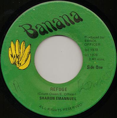 7-дюймовая пластинка SHARON EMANNUEL Refuge DSR7024 Banana 1978 Ямайка Регги Ска Даб Б/у