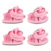 4pcs Summer Breathable Pets Dog Boots Mesh Sandals Dog Shoes Anti-slip Sneakers Pet Supplies (Pink) - Size 4