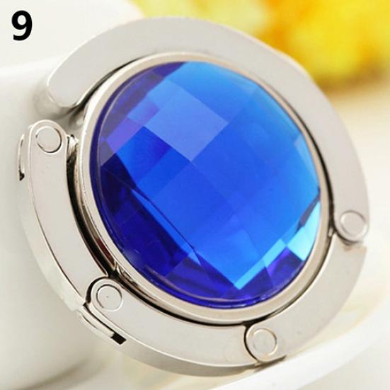 Foldable Purse Hanger Handbag Hook Hang Convenient Table Round Rhinestone Holder