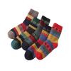 5/10 Pairs Comfortable Casual Autumn Winter Thickened Warm Fleece Socks for Women Octagonal Ethnic Style Mid Calf Wool Socks Cotton Versatile