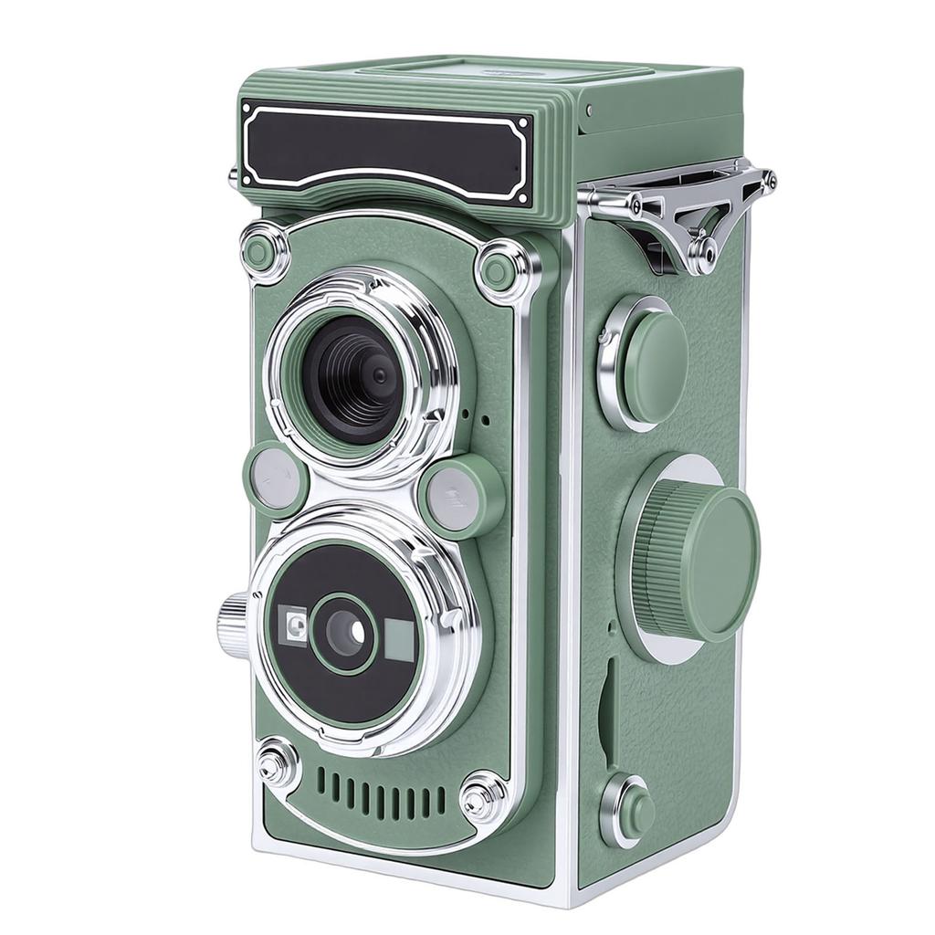 Vintage Digital Camera Portable TLR   Retro 2.7K Video 24MP Autofocus Vlog Camera Manual Joystick for Beginners Teens Adults