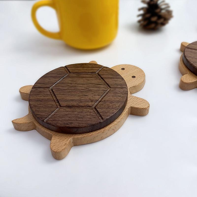 Creative And Cute Shape Black Walnut Solid Wood Turtle Insulation Mat Kettle Tea Coaster Tableware Anti-Scald Table Ornaments