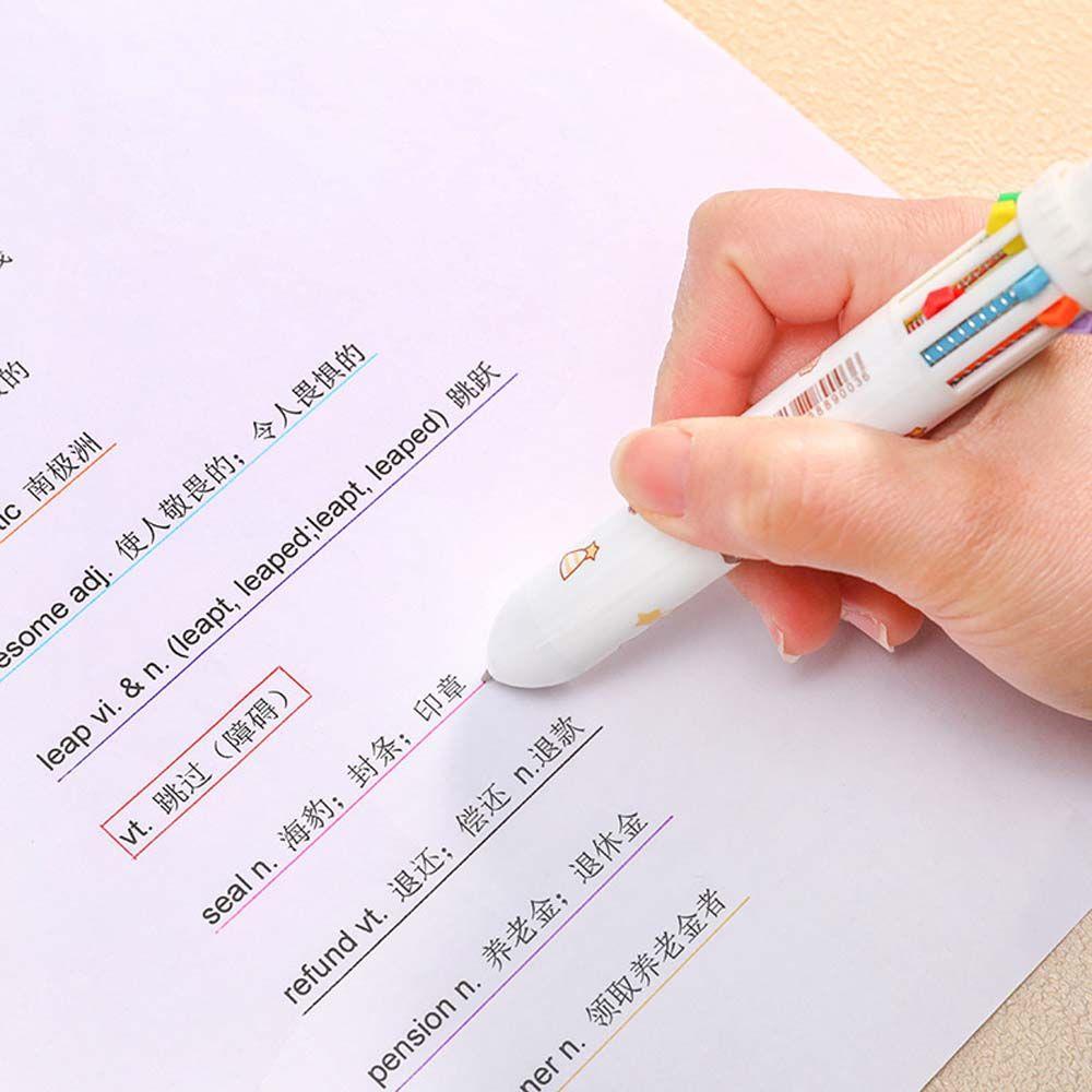 Office Supplies Stationery Student Writing Pens Cartoon Bear Ballpoint Pen Ten Color Ball Pen