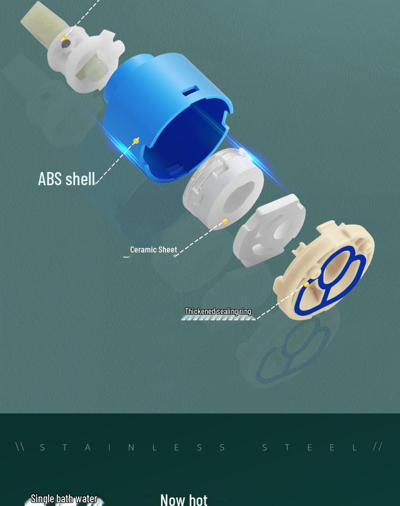 Вращающийся кухонный смеситель из нержавеющей стали 304 с защитой от брызг и функциями горячей/холодной воды