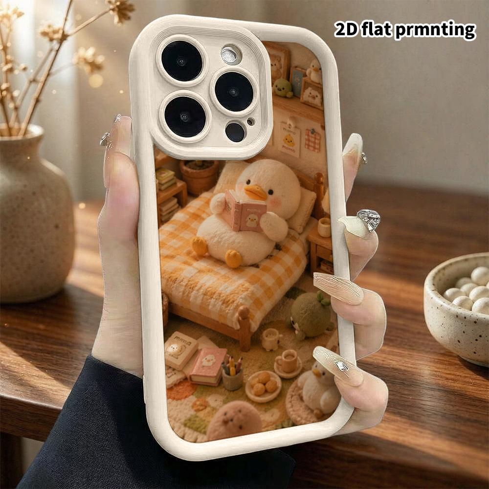 Phone Case: 2D flat, suitable for iPhone 18 17 16 15 14 13 12Pro protective case, cozy mini bedroom, perfect Christmas and Halloween holiday gift