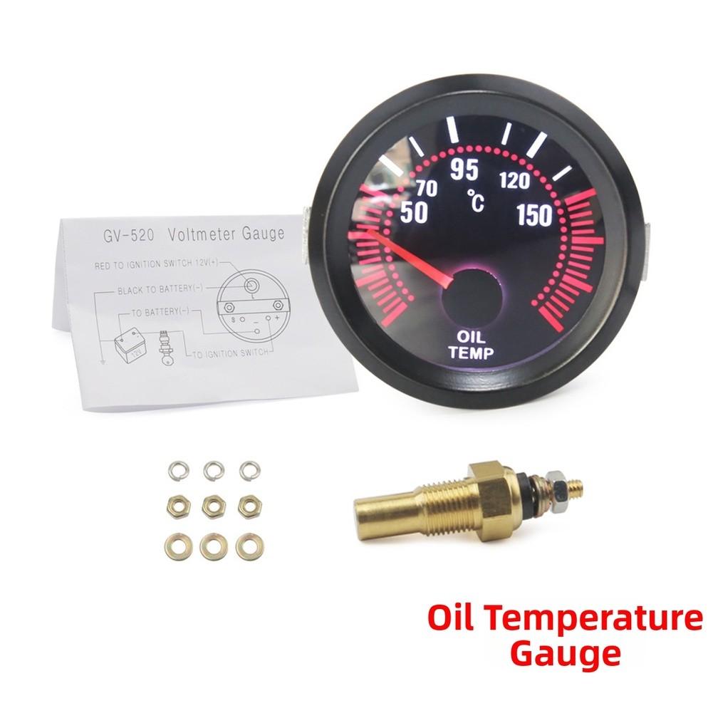 12V Dual-Size Gauge Set 52mm and 85mm for Car For Modification Turbo Boost Oil Water Temp Oil Pressure Volt Tach