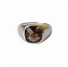 Перстень-печатка из натурального дымчатого кварца: Серебро 925 пробы, Ювелирные изделия на каждый день для мужчин и женщин