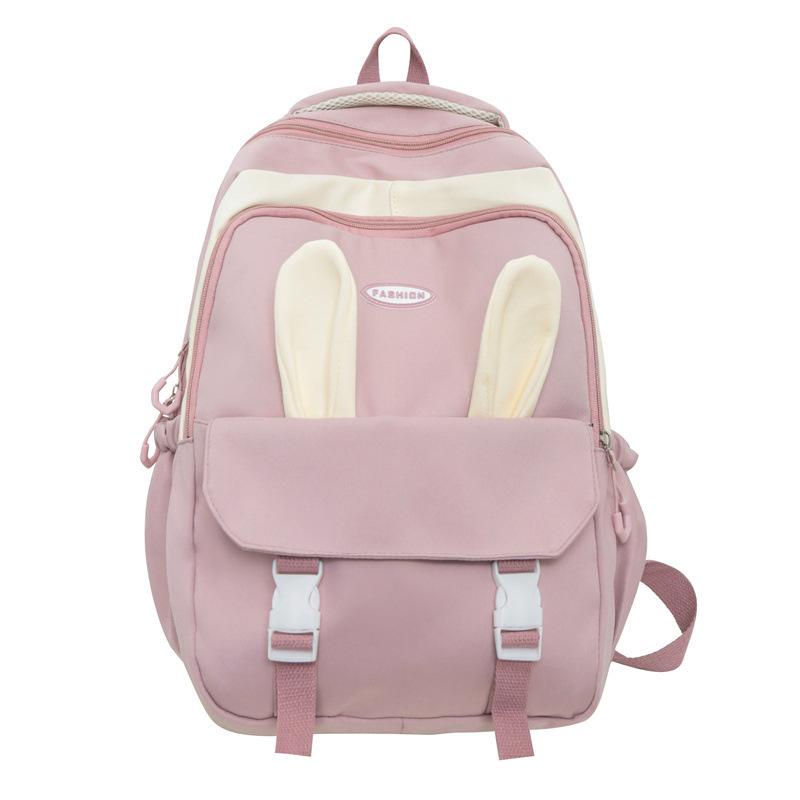 Ridge Protection New Cute Rabbit Ear Casual Schoolbag Large-capacity Backpack, Wind Campus Single-piece Backpack