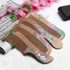 Painted Flower Peach Wood Healthy Scalp Massage Anti-Static Comb Hair Care Tool