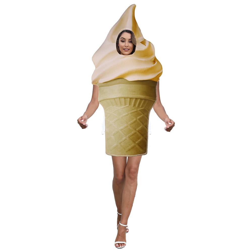 New Halloween Watermelon Ice Cream Chili Sponge Costume, Funny Stage Novelty Outfit for Parties