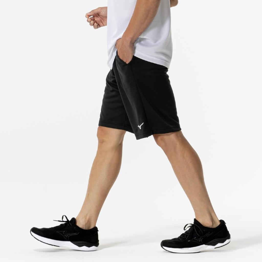 Mizuno Тренировочная одежда Navidry трикотажная текущая модель M шорты, шорты, влагоотводящие, быстросохнущие, защита от УФ, UPF15, (32MDC190), Мужской, Черный/Серебристый,
