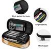 Pencil Pouch Casual Wear Resistant Polyester Secure Zipper with Main Compartment Mesh Pocket and Pen Slots for Boys Girls
