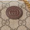 Gucci Кошелек женский с логотипом Double G, украшенный клубникой, из канваса и кожи, коричневый 726253-FABD5-9870