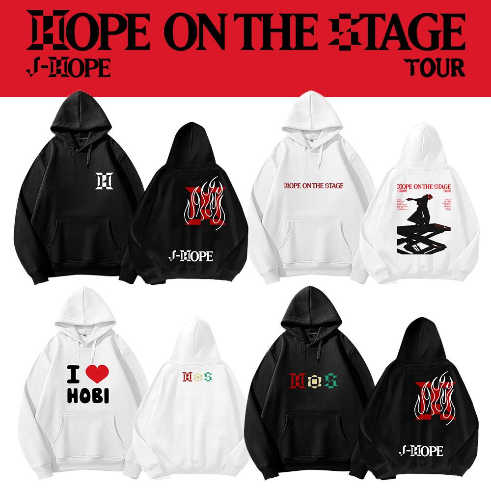 Худи J-Hope Hope On The Stage, Ретро Худи с принтом с концерта, Оверсайз Уличная толстовка, Подарок для фанатов (Модель с флисовой подкладкой для осени/зимы)