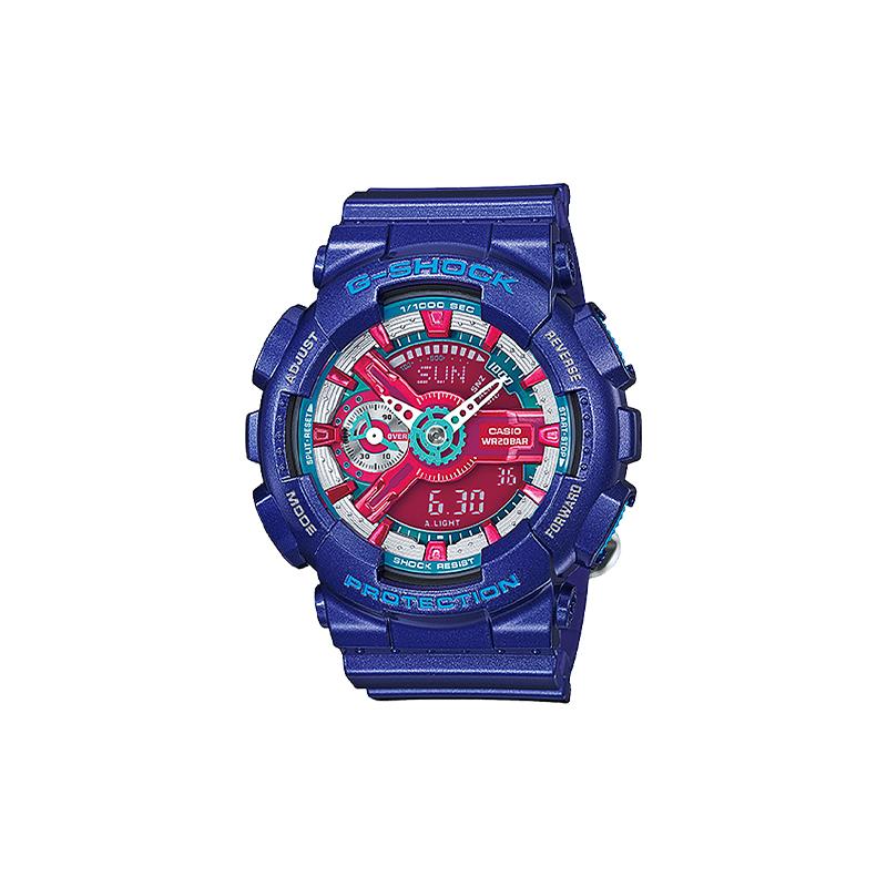 Casio Серия с двойным дисплеем LCD/Стрелочным Модный Контрастный Цвет Уличный Классический Двустрелочный Циферблат Спортивный Водонепроницаемый Кварцевый Механизм Смола GMA-S110HC-2A
