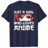Just A Girl Who Loves Anime TShirt Graphic Tee Kawaii Style Y2k Cartoon Unisexga Graphic Apparel Girls Fashion Short Sleeve Outfit