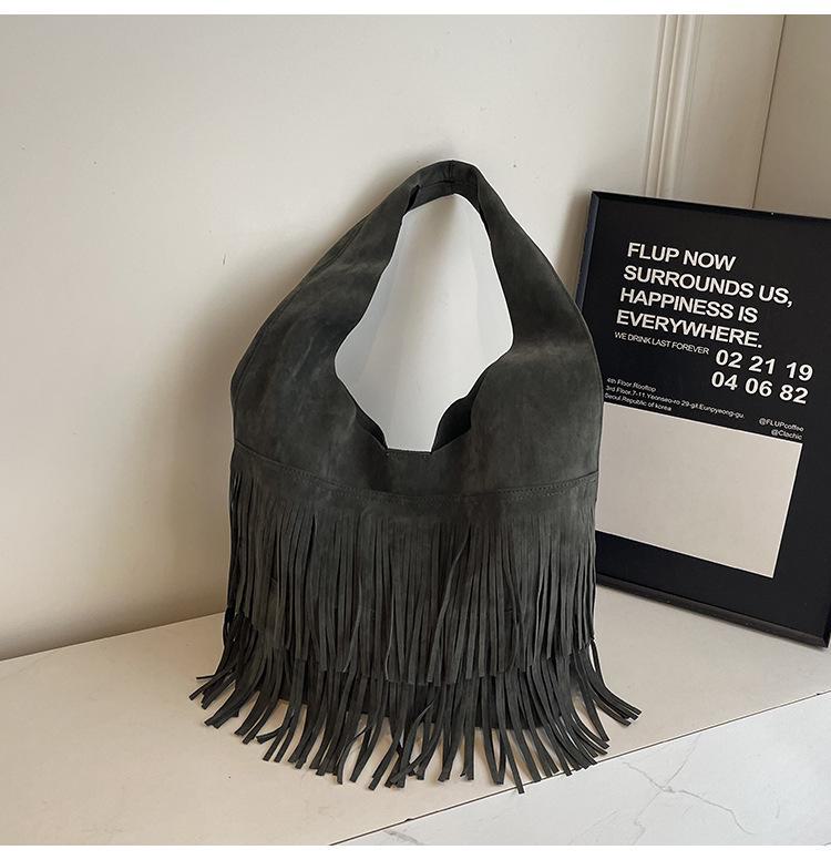 2024 Retro Tassel Large-Capacity Mother-and-Child Ladies Shoulder Crossbody Bag