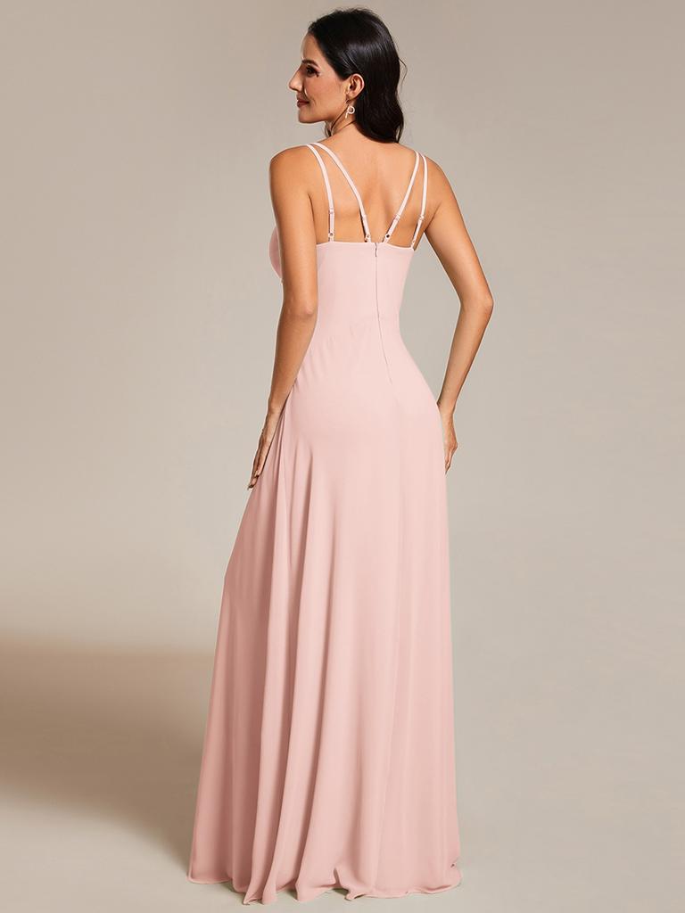 Ever-Pretty Women's Chic Adjustable Straps V-Neck Pleated Empire Waist Chiffon Bridesmaid Dress