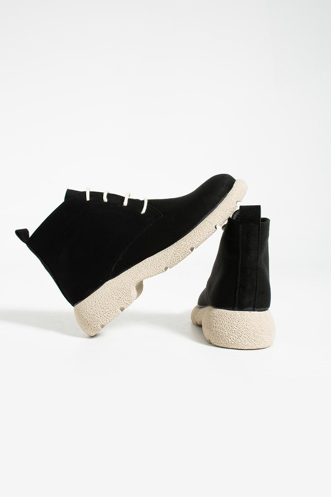 Стильные женские замшевые ботинки на шнуровке с удобной подошвой 60-1015-23Замша