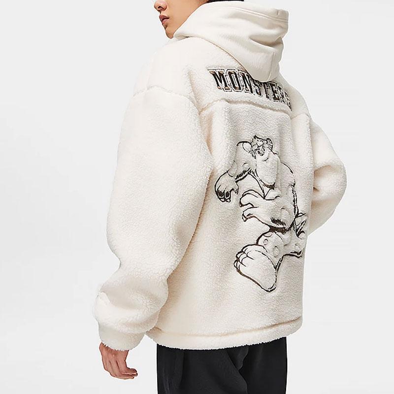 Li Ning X Disney Monsters University цветная флисовая теплая свободная трикотажная куртка с длинным рукавом мужская куртка AFDT655-3