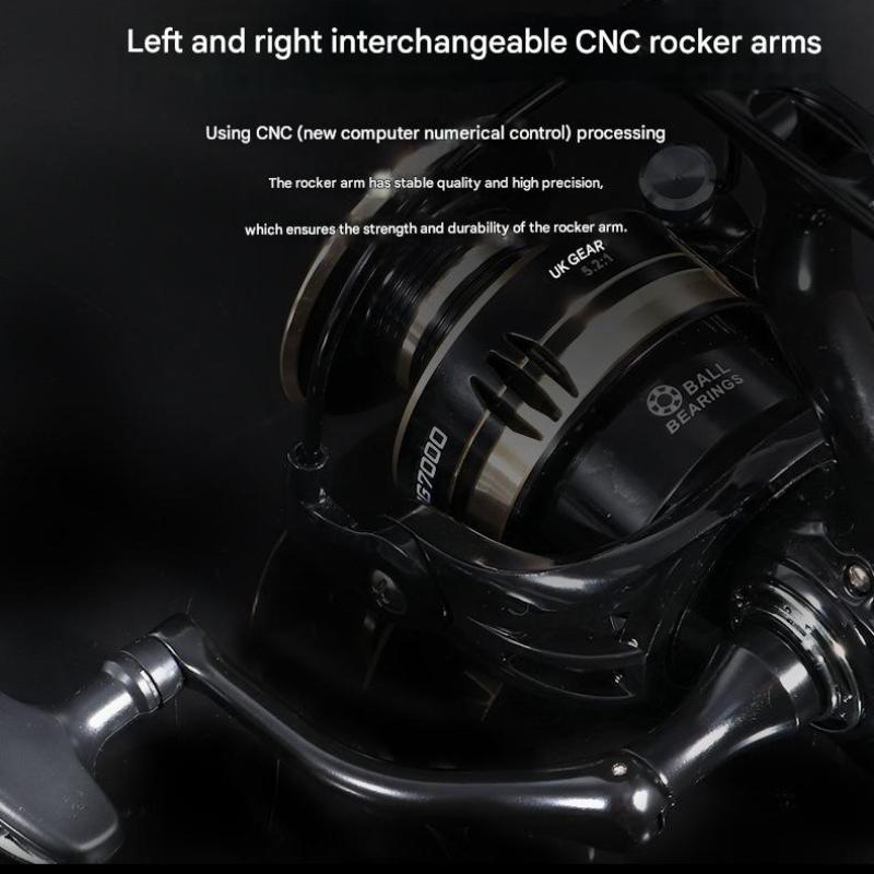 Спиннинговая катушка Mavllos MG Скорость 5.2:1 Плавный Дальний Заброс Сверхпрочный для Крупной Рыбы Металлический Корпус с ЧПУ Двойные Подшипники Рыболовная Катушка