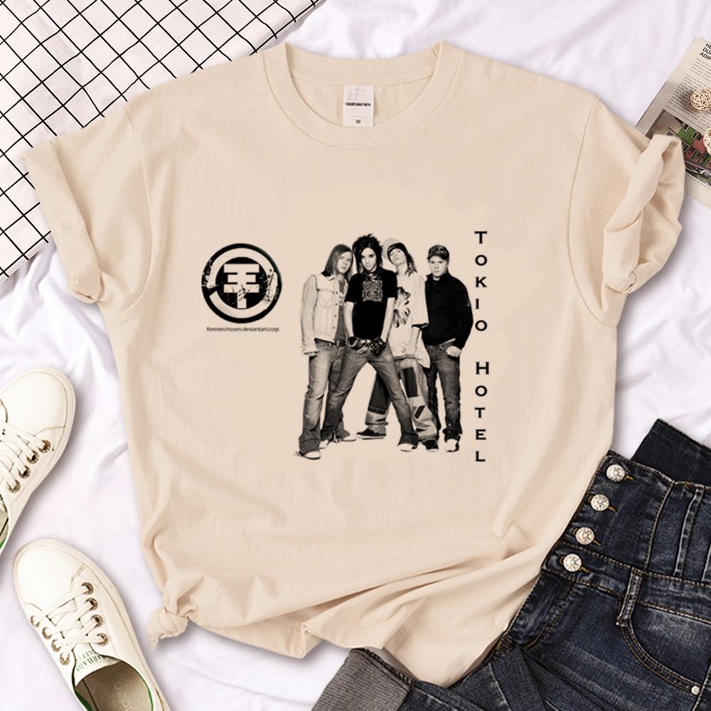 Футболка Tokio Hotel девушка уличный стиль Дышащая харадзюку аниме 2000-е 80-е футболка Университетский Панк 2000-е 80-е уличный стиль Женская