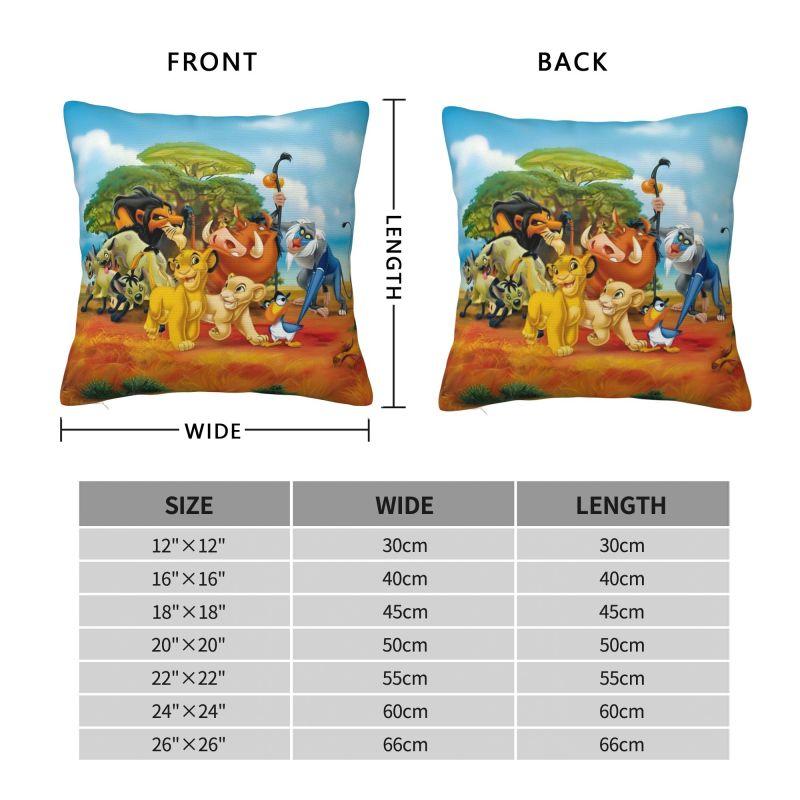 Custom Disney The Lion King Cartoon Pillow Case 45x45cm for Living Room Anime Kawaii Luxury Cushion Cover Velvet Pillowcase
