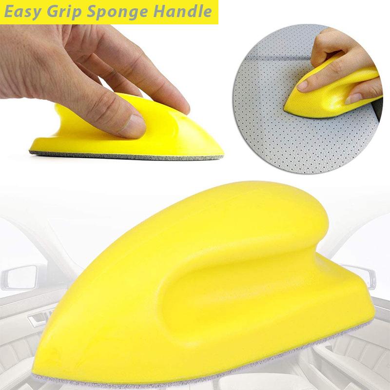 Nanometer Scratch Free Car Interior Cleaning Brush Easy Handle Leather Sponge for Dashboand Seat Suit for Leather Vinyl Fabric