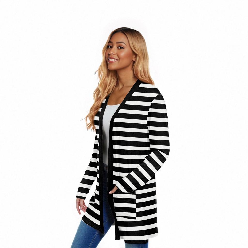 Women's Long Sleeve Cardigan Casual Jacket With Pockets Top
