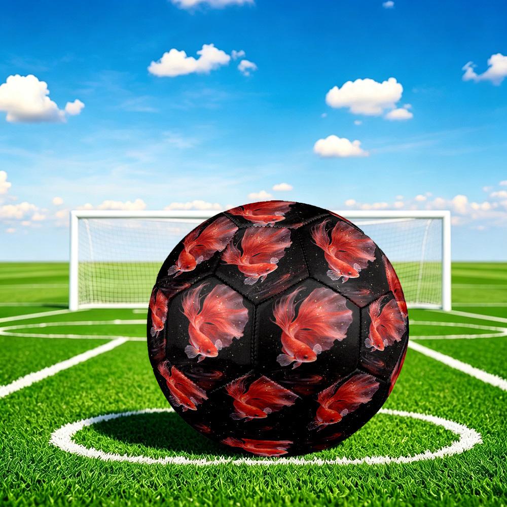 1 шт. Футбольный мяч Football на тему «Танец золотой рыбки», Размер 5, Легкий ПВХ, Мяч для тренировок на открытом воздухе, Подарок c65149