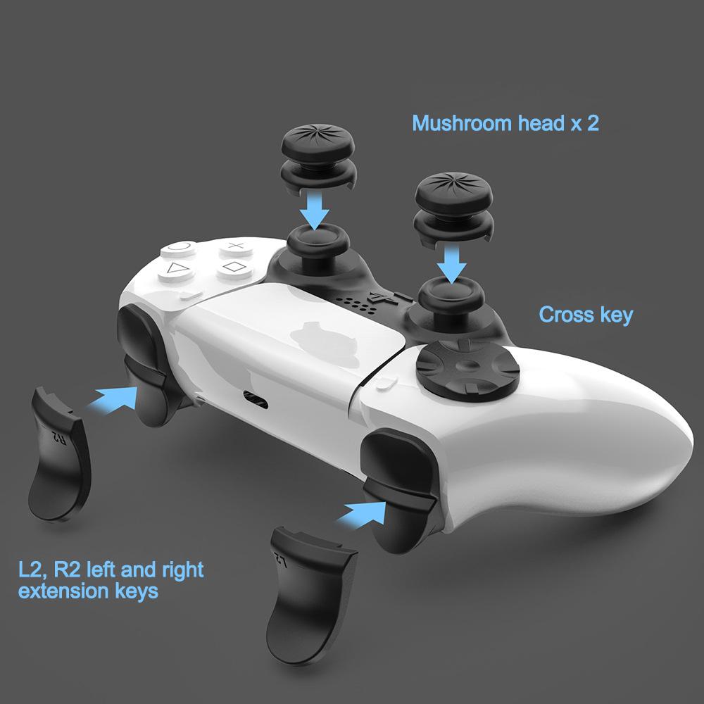 For Playstation 5 PS5 Controller Thumb Grips Sticks Joystick + L2 R2 Trigger Extender + D-pad Button Set Anti-Slip Replacement Parts