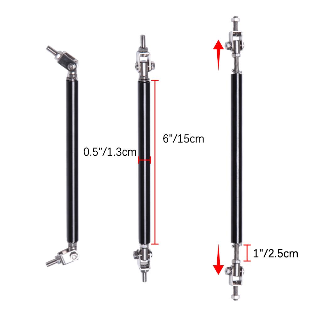 Универсальный гоночный автомобиль, передний и задний бампер, спойлер, опорная стойка, комплект, регулируемый стержень 15 см, черный, красный