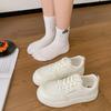 Белые туфли на платформе-маффин, женские, новая мода, универсальные, удобные, дышащие, в колледжском стиле, повседневная спортивная обувь
