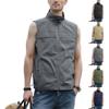Men's Windproof Lightweight Golf Vest Outerwear With Pockets, Softshell Sleeveless Jacket For Running Hiking Sports