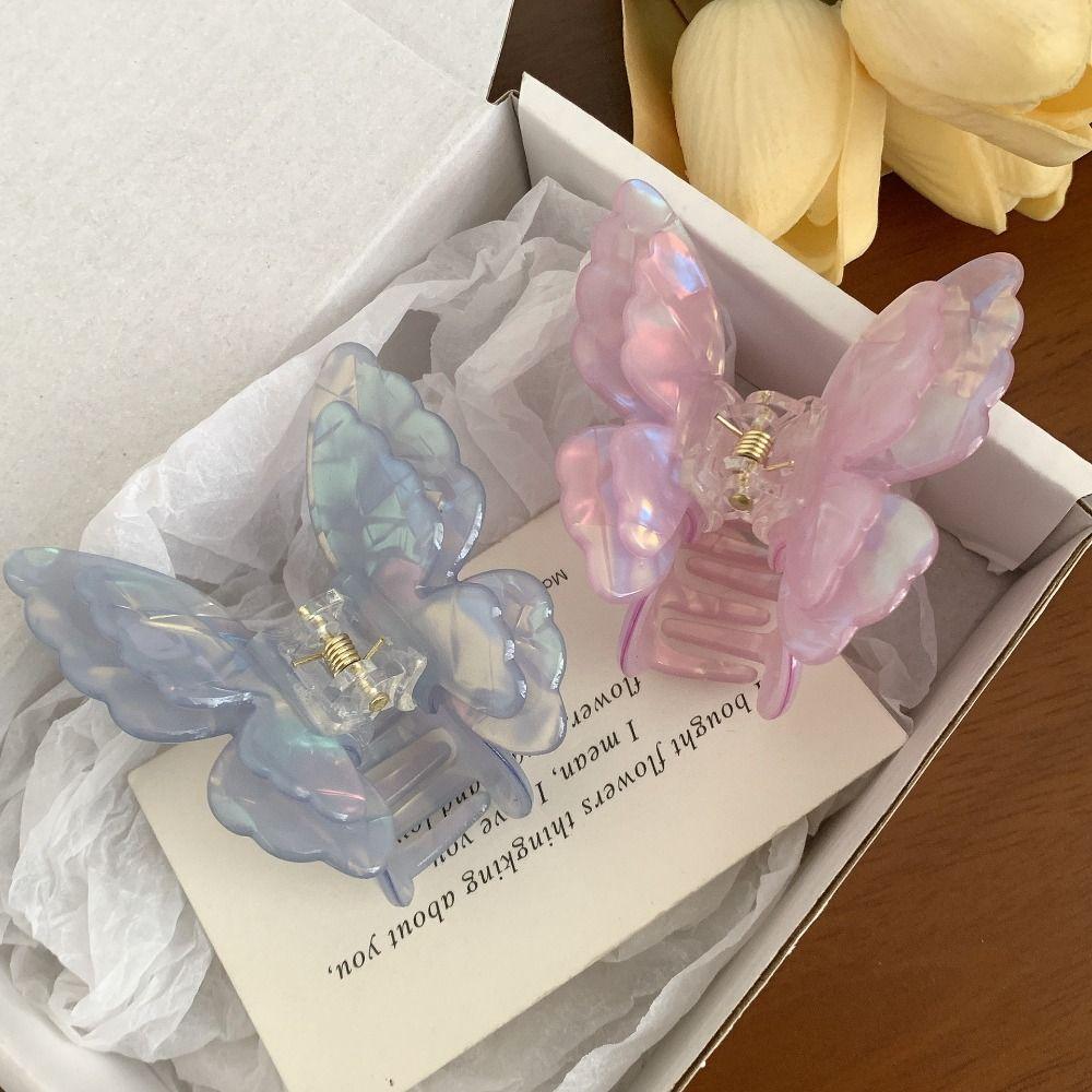 Elf Acetate Butterfly Hair Claw Animals Large Shark Clip Cute Butterfly Hair Clip  Daily