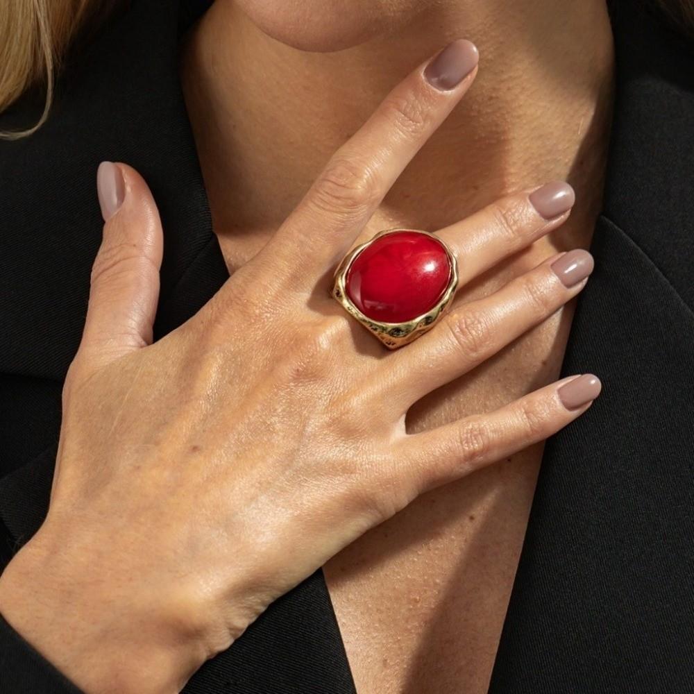 High-end Jewelry Resin Oval Earrings Elegant Style Light Luxury Retro Earrings Party