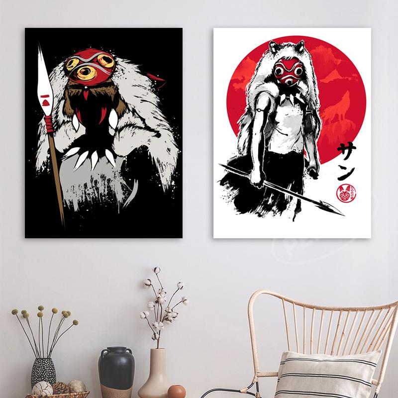 Холст в скандинавском стиле, современный печатный аниме-плакат Хаяо Миядзаки, украшение дома, настенная живопись, картина для гостиной, модульная без рамки